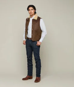 Lucchese Dustin Yoked Shearling Vest* Outerwear