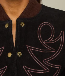 Lucchese Embroidered Suede Bomber Jacket*Women Outerwear