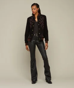 Lucchese Embroidered Suede Bomber Jacket*Women Outerwear