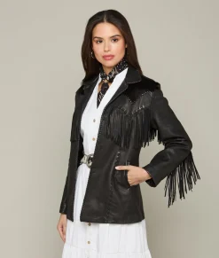Lucchese Hair-On Yoke Fringe Jacket*Women Outerwear
