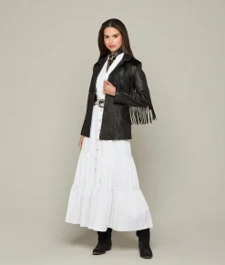 Lucchese Hair-On Yoke Fringe Jacket*Women Outerwear