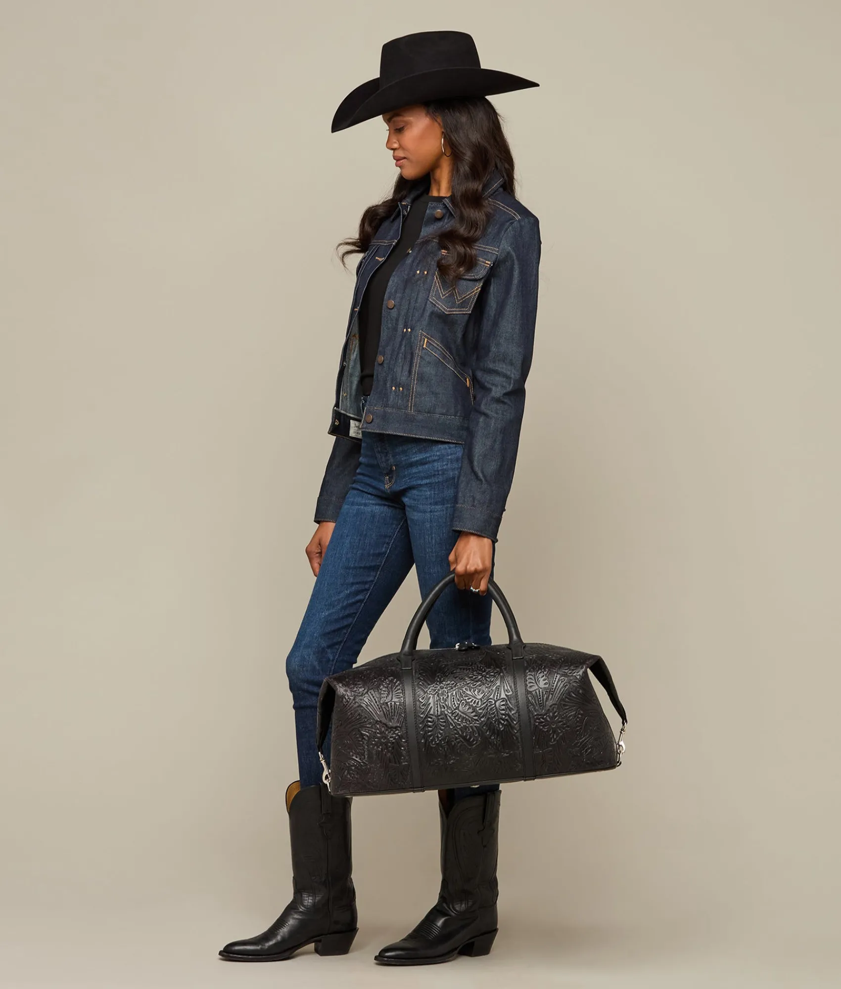 Lucchese Hand-Tooled Duffle*Women Travel|Travel