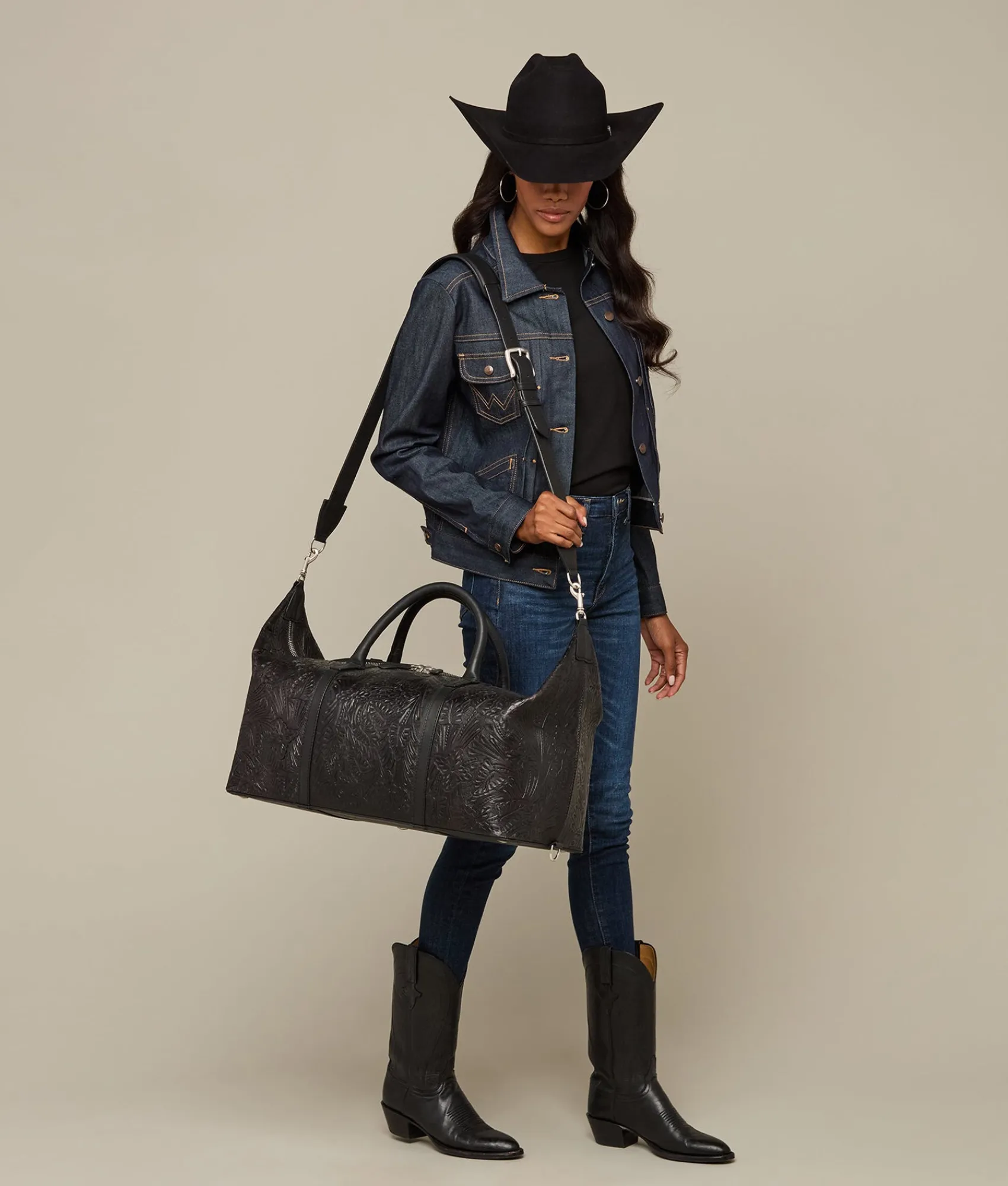 Lucchese Hand-Tooled Duffle*Women Travel|Travel