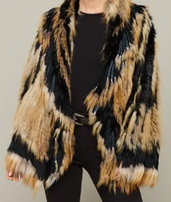 Lucchese Knitted Raccoon Fringe Jacket*Women Furs|Outerwear
