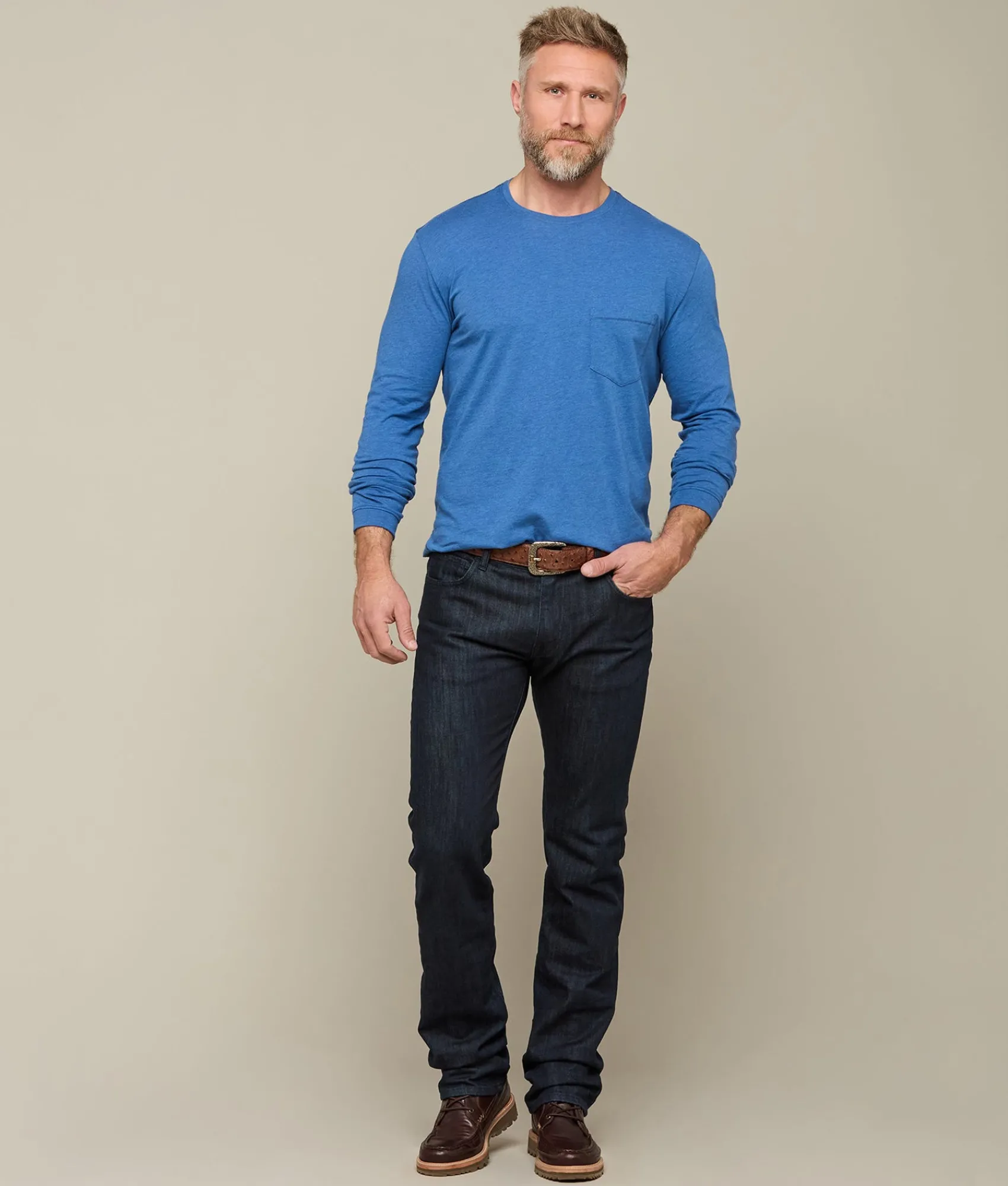 Lucchese Long Sleeve Bar Stitch Tee* Tops