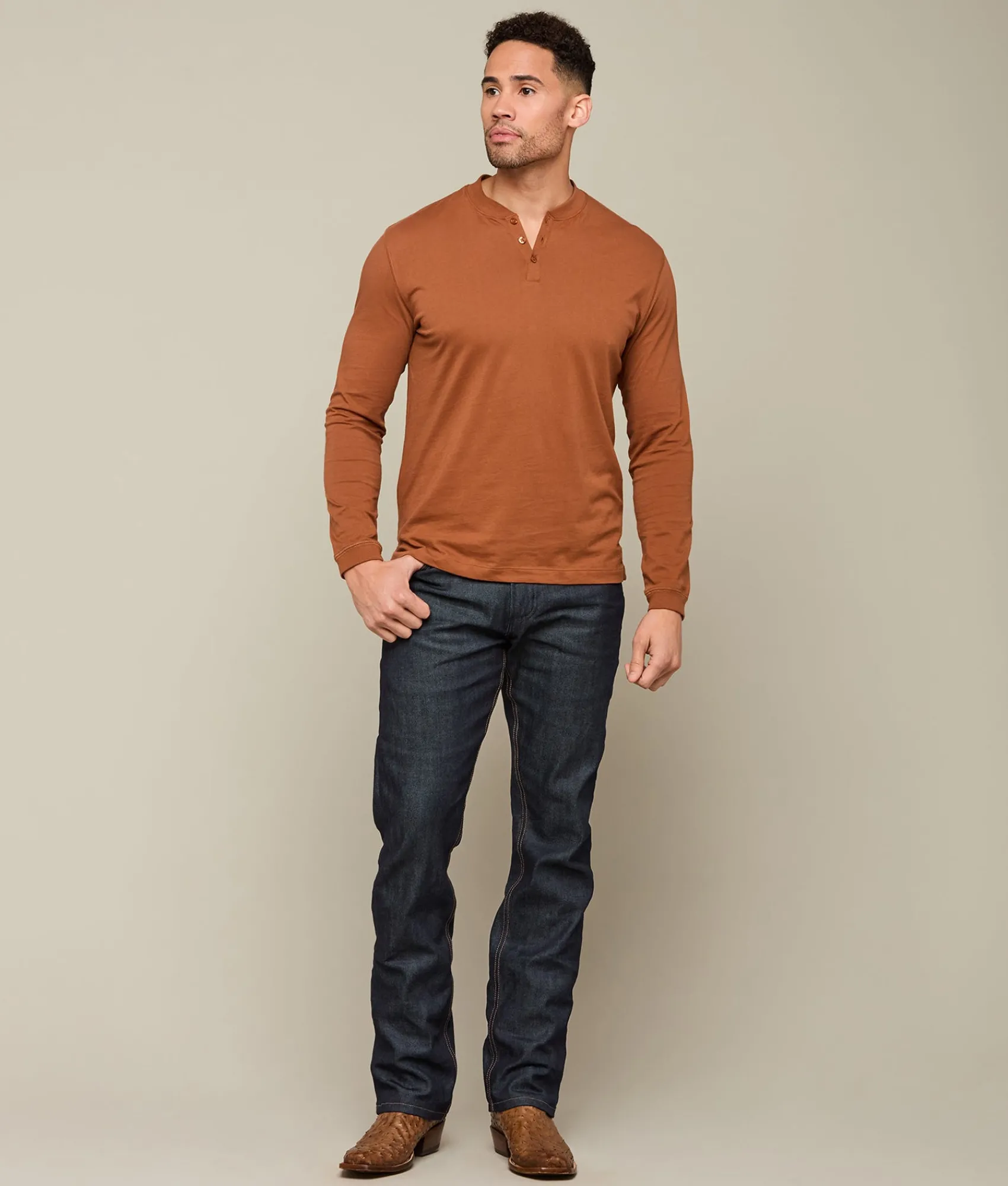 Lucchese Pima Cotton Henley* Tops