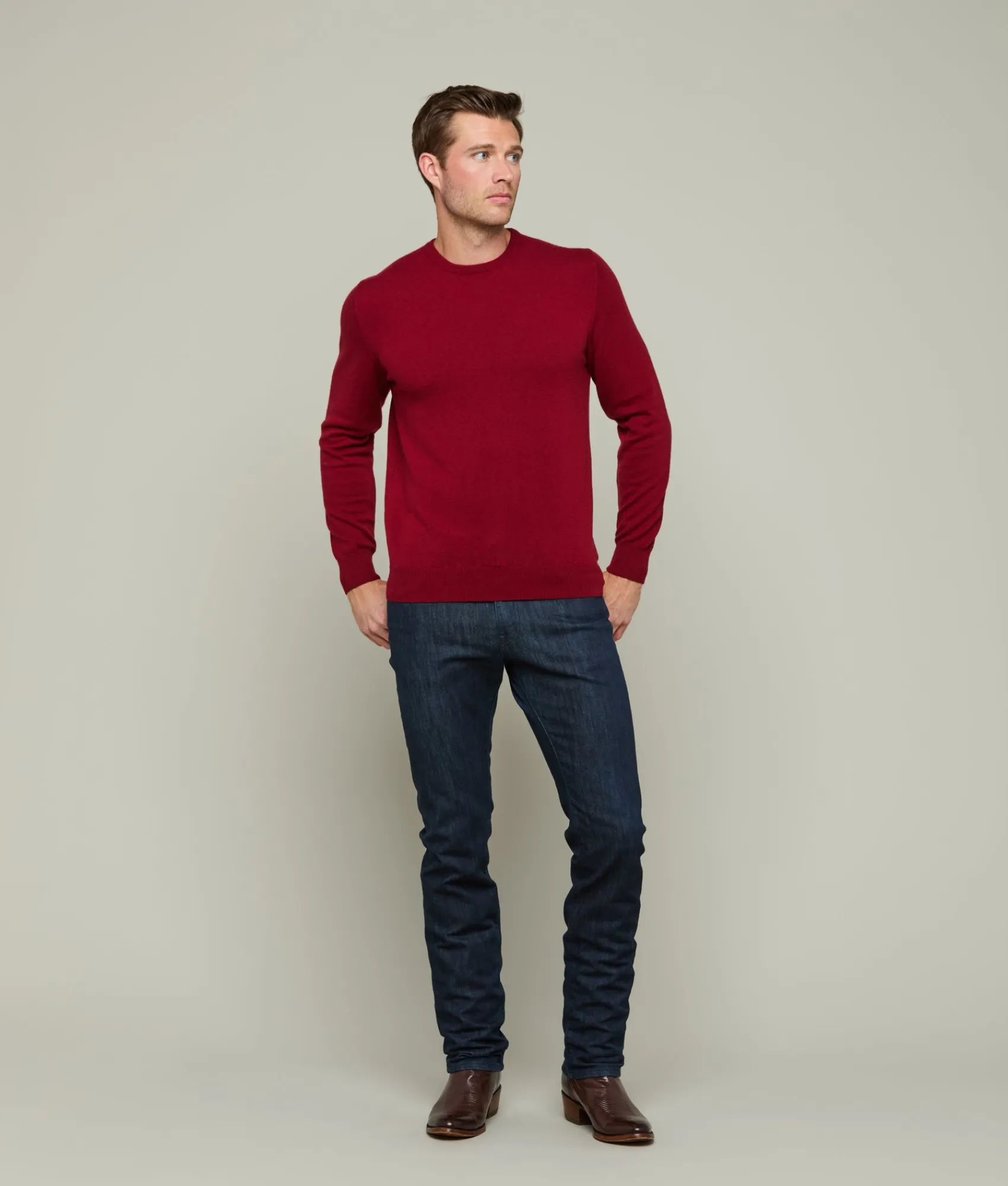 Lucchese Men's Cashmere Crewneck Sweater* Tops