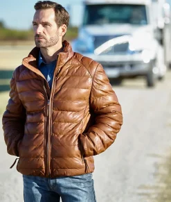 Lucchese Men's Leather Puffer Jacket* Outerwear