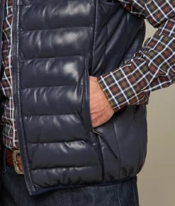 Lucchese Men's Leather Puffer Vest* Outerwear