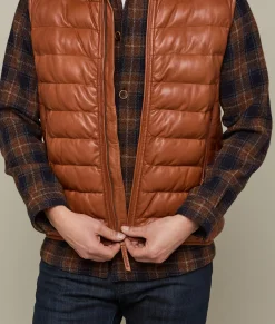 Lucchese Men's Leather Puffer Vest* Outerwear