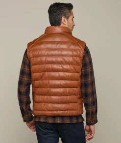 Lucchese Men's Leather Puffer Vest* Outerwear