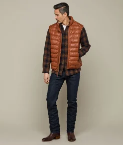 Lucchese Men's Leather Puffer Vest* Outerwear
