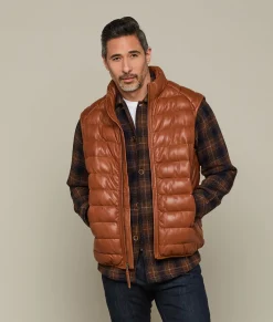 Lucchese Men's Leather Puffer Vest* Outerwear