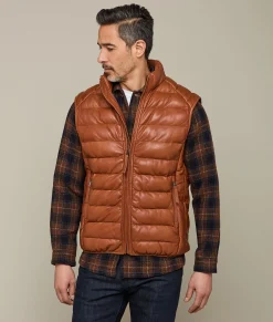 Lucchese Men's Leather Puffer Vest* Outerwear