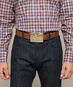 Lucchese Pecan Full Quill Ostrich Memento Belt* Belts & Belt Accessories