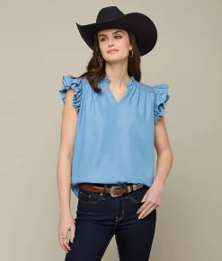 Lucchese Phoebe Ruffle Sleeve Top*Women Tops