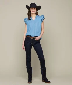 Lucchese Phoebe Ruffle Sleeve Top*Women Tops