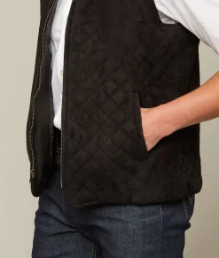 Lucchese Quilted Suede Vest* Outerwear