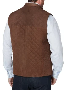 Lucchese Quilted Suede Vest* Outerwear