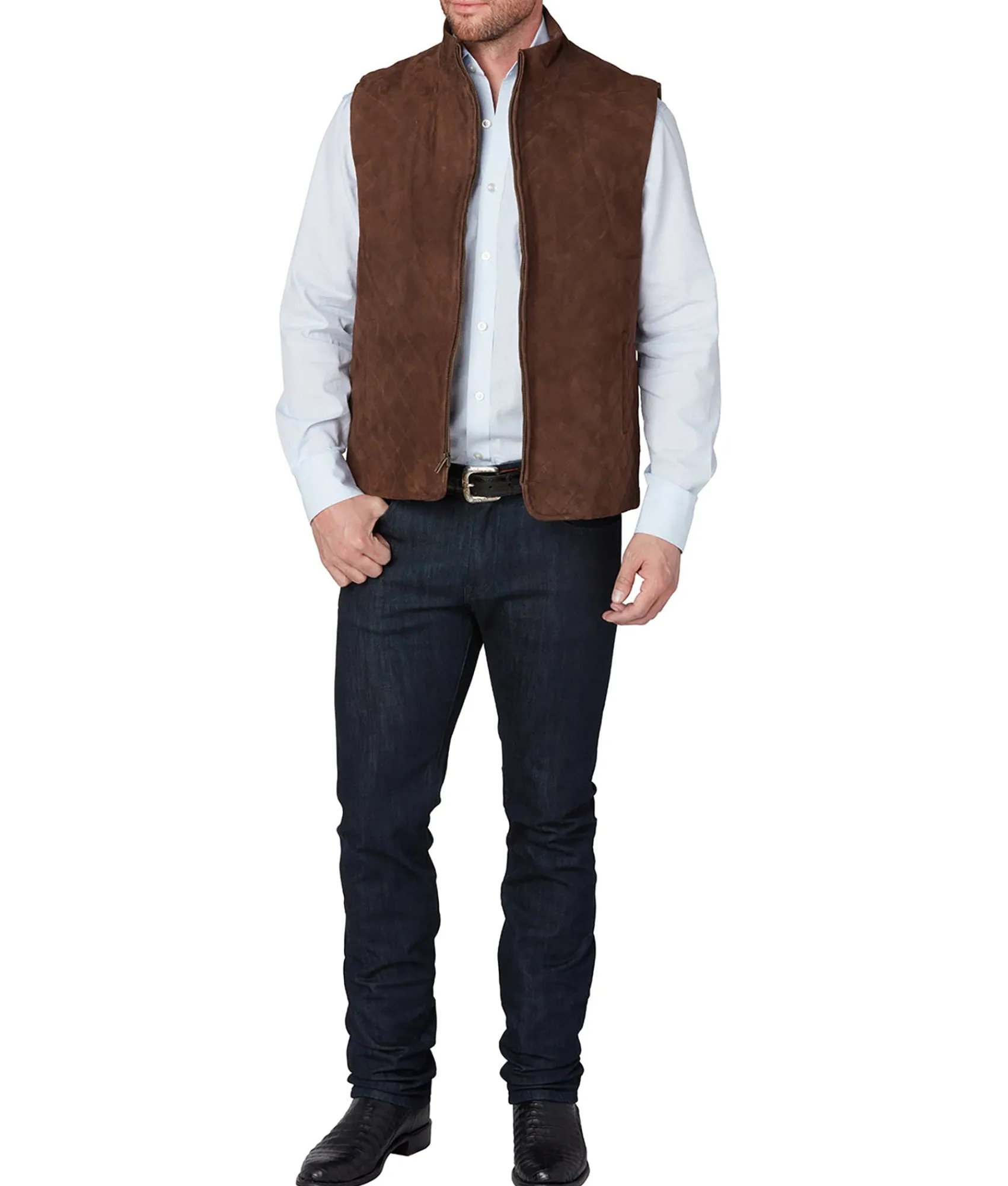 Lucchese Quilted Suede Vest* Outerwear