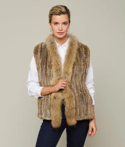Lucchese Rabbit Fur Vest*Women Furs|Outerwear