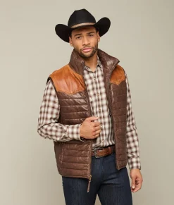 Lucchese Western Yoke Leather Vest* Outerwear