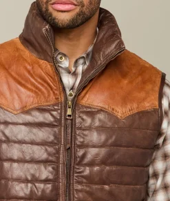Lucchese Western Yoke Leather Vest* Outerwear