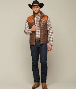 Lucchese Western Yoke Leather Vest* Outerwear