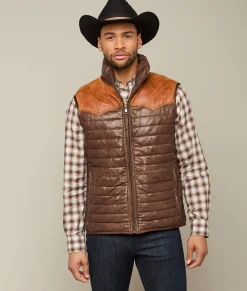 Lucchese Western Yoke Leather Vest* Outerwear