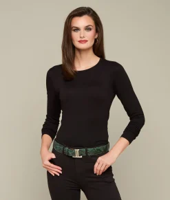 Lucchese Women's Exotic Mirrored L Belt*Women Belts